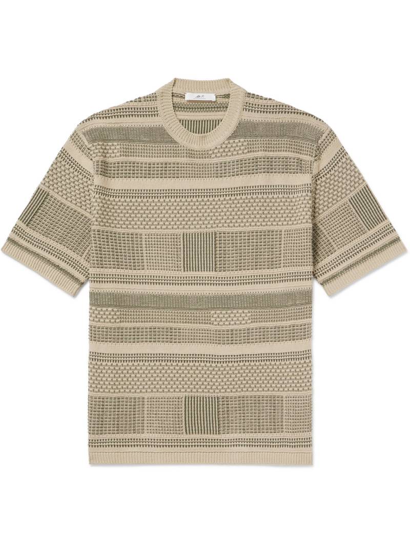 Mr P. - Jacquard-Knit Cotton T-Shirt - Men - Neutrals - M von Mr P.