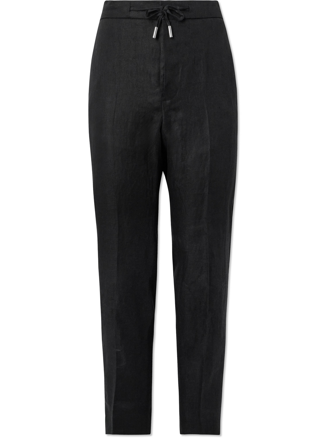 Mr P. - James Slim-Fit Straight-Leg Linen-Twill Drawstring Suit Trousers - Men - Black - 38 von Mr P.
