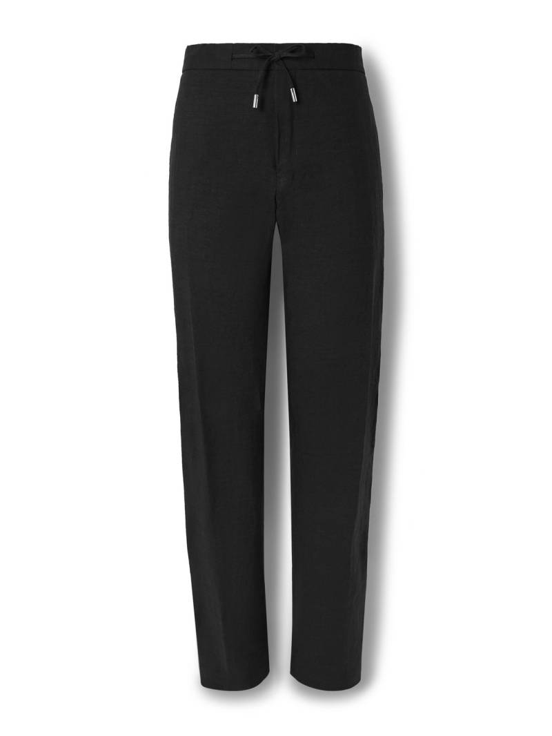 Mr P. - James Straight-Leg Linen Drawstring Trousers - Men - Black - 36 von Mr P.