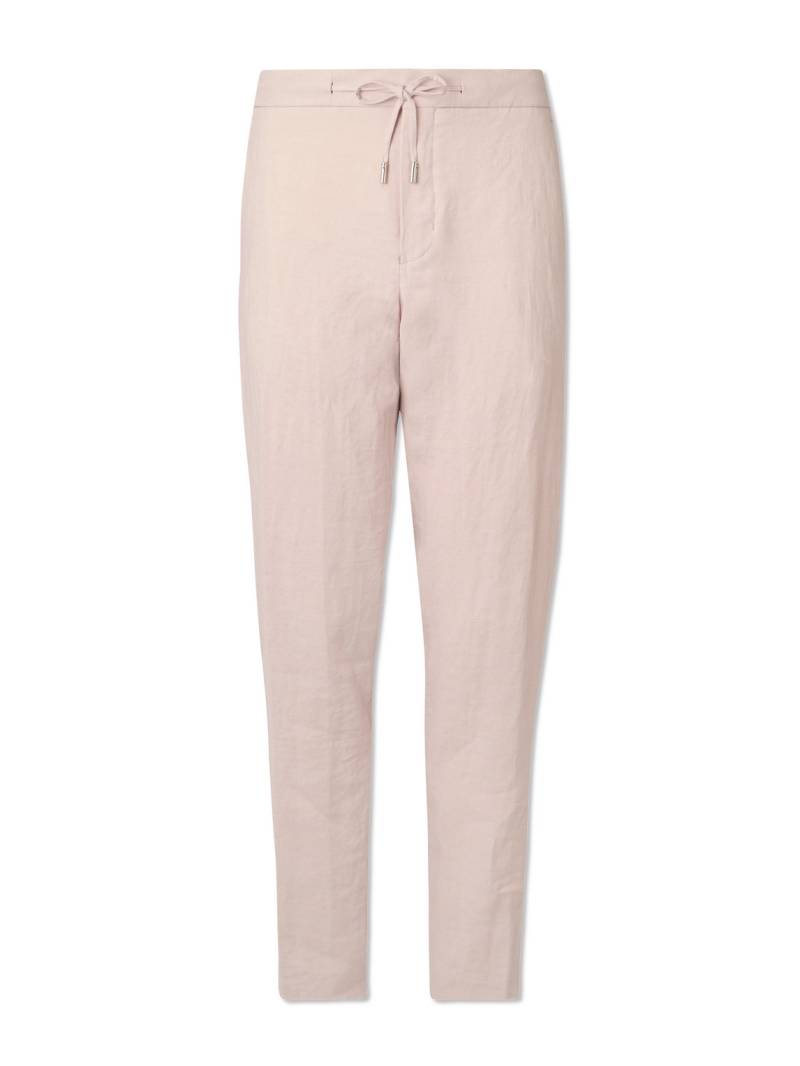 Mr P. - James Straight-Leg Slub Linen Drawstring Trousers - Men - Pink - 30 von Mr P.