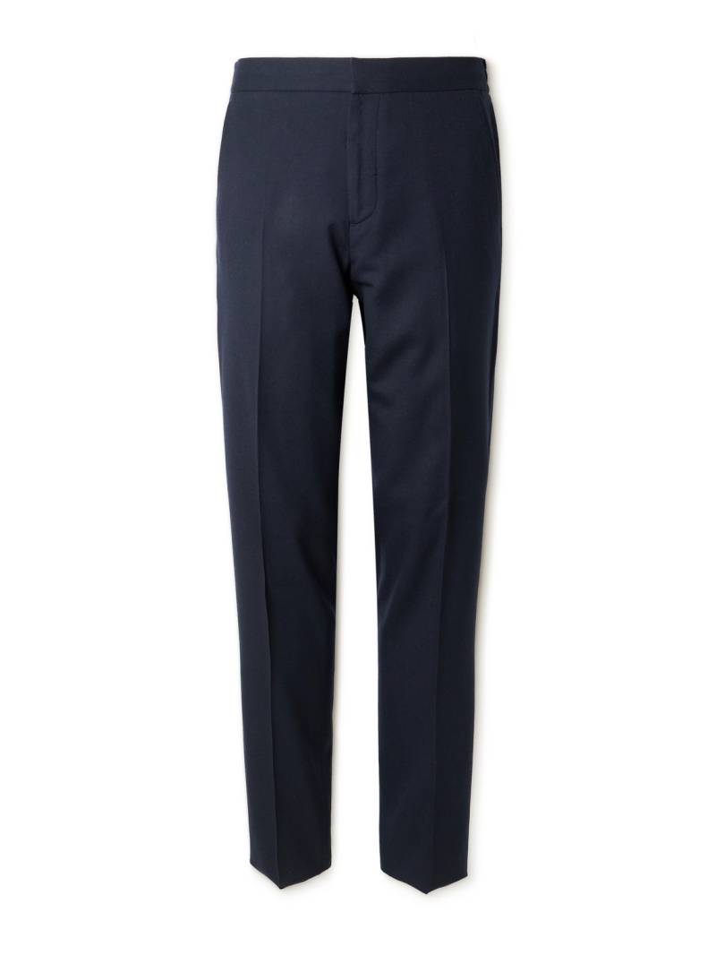 Mr P. - James Tapered Brushed Wool-Twill Drawstring Trousers - Men - Blue - 38 von Mr P.