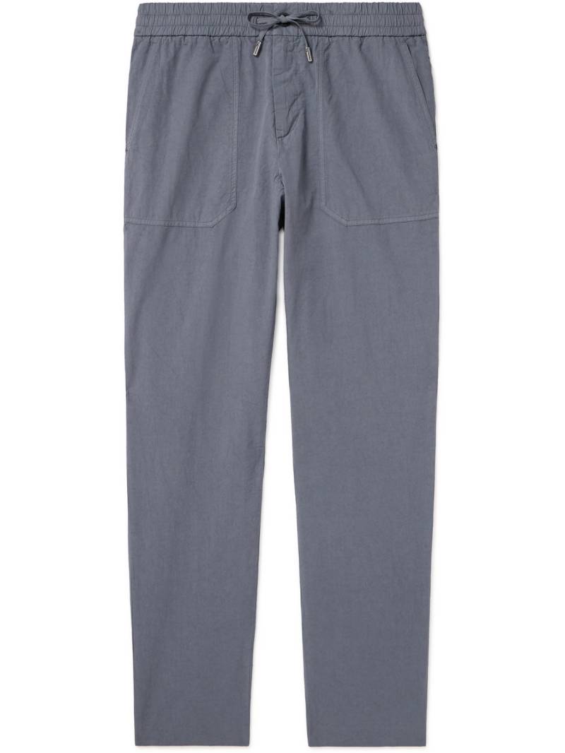 Mr P. - Joe Tapered Garment-Dyed Cotton-Blend Poplin Cargo Drawstring Trousers - Men - Gray - 28 von Mr P.