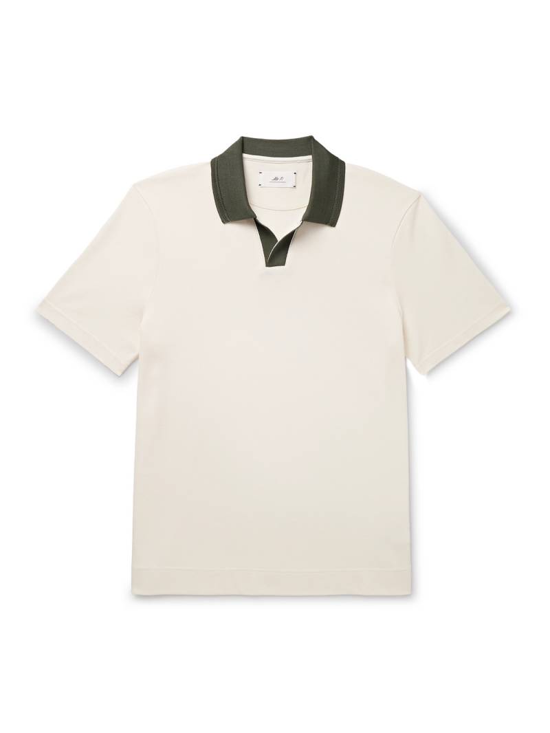 Mr P. - Jonny Two-Tone Piqué Golf Polo Shirt - Men - Neutrals - XL von Mr P.