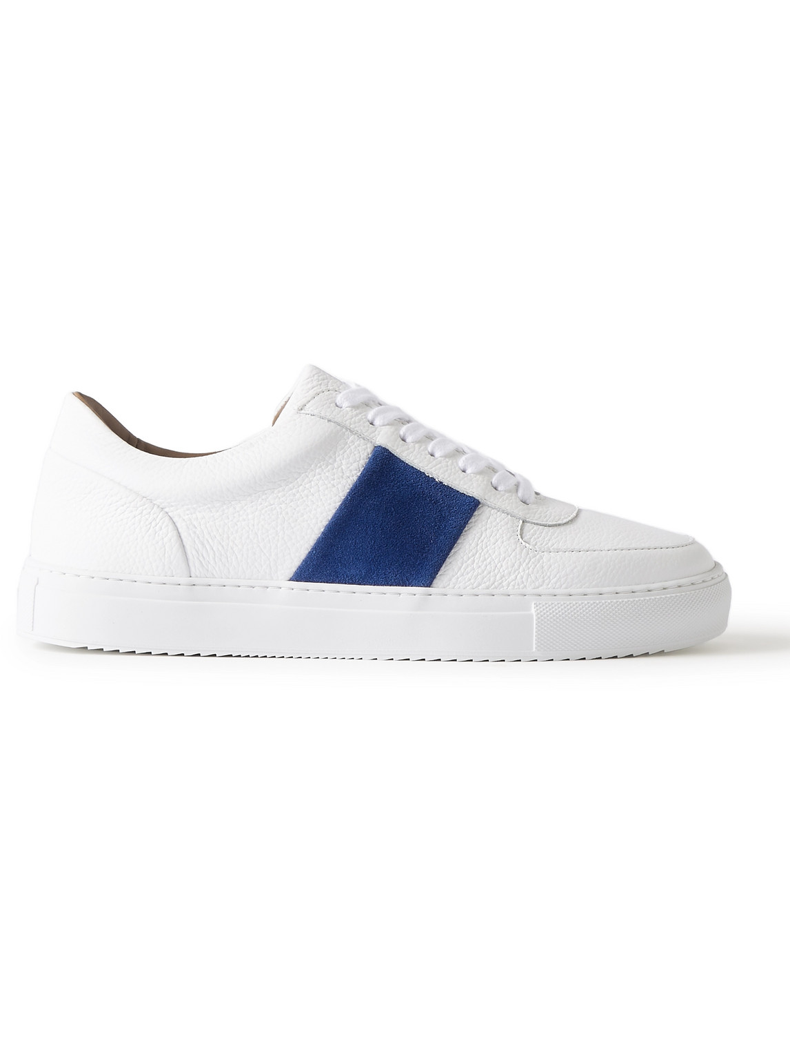 Mr P. - Larry Pebble-Grain Leather and Suede Sneakers - Men - White - UK 10.5 Mr P. - Larry Pebble-Grain Leather and Suede Sneakers - Men - White - UK 10.5 von Mr P.