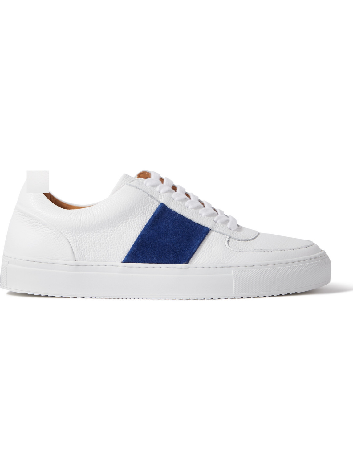 Mr P. - Larry Pebble-Grain Leather and Suede Sneakers - Men - White - UK 9.5 Mr P. - Larry Pebble-Grain Leather and Suede Sneakers - Men - White - UK 9.5 von Mr P.