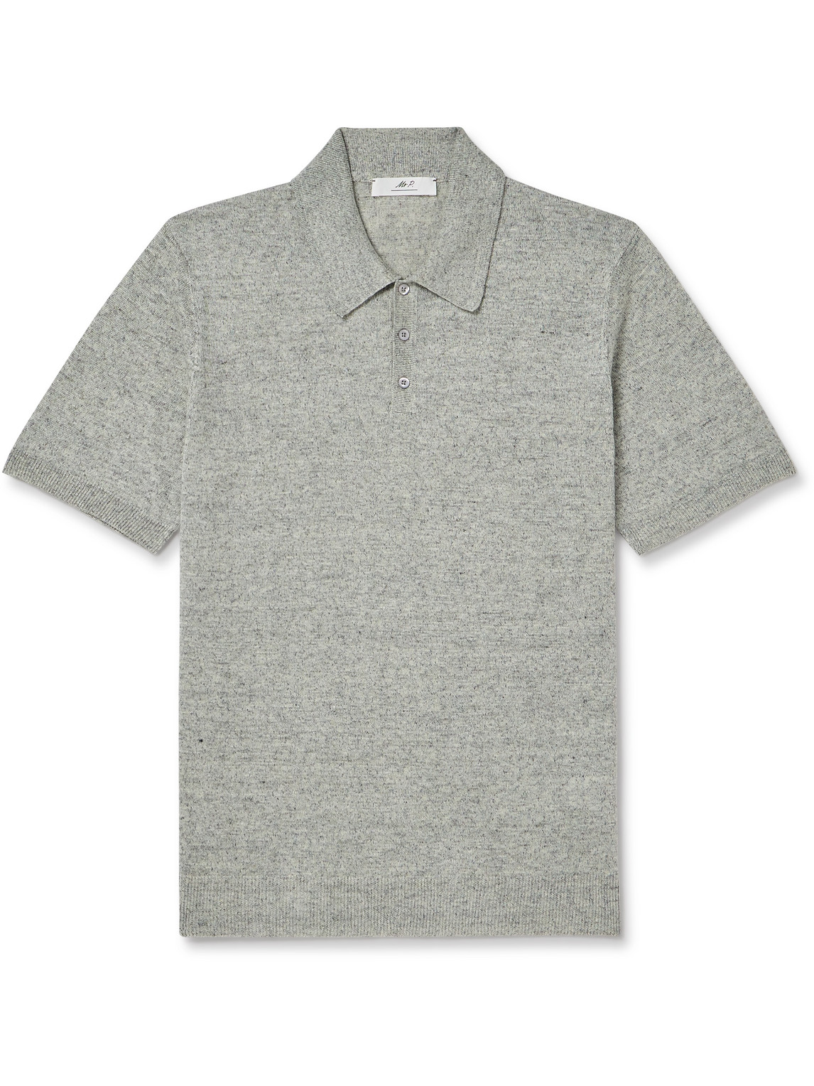 Mr P. - Linen Polo Shirt - Men - Gray - L von Mr P.