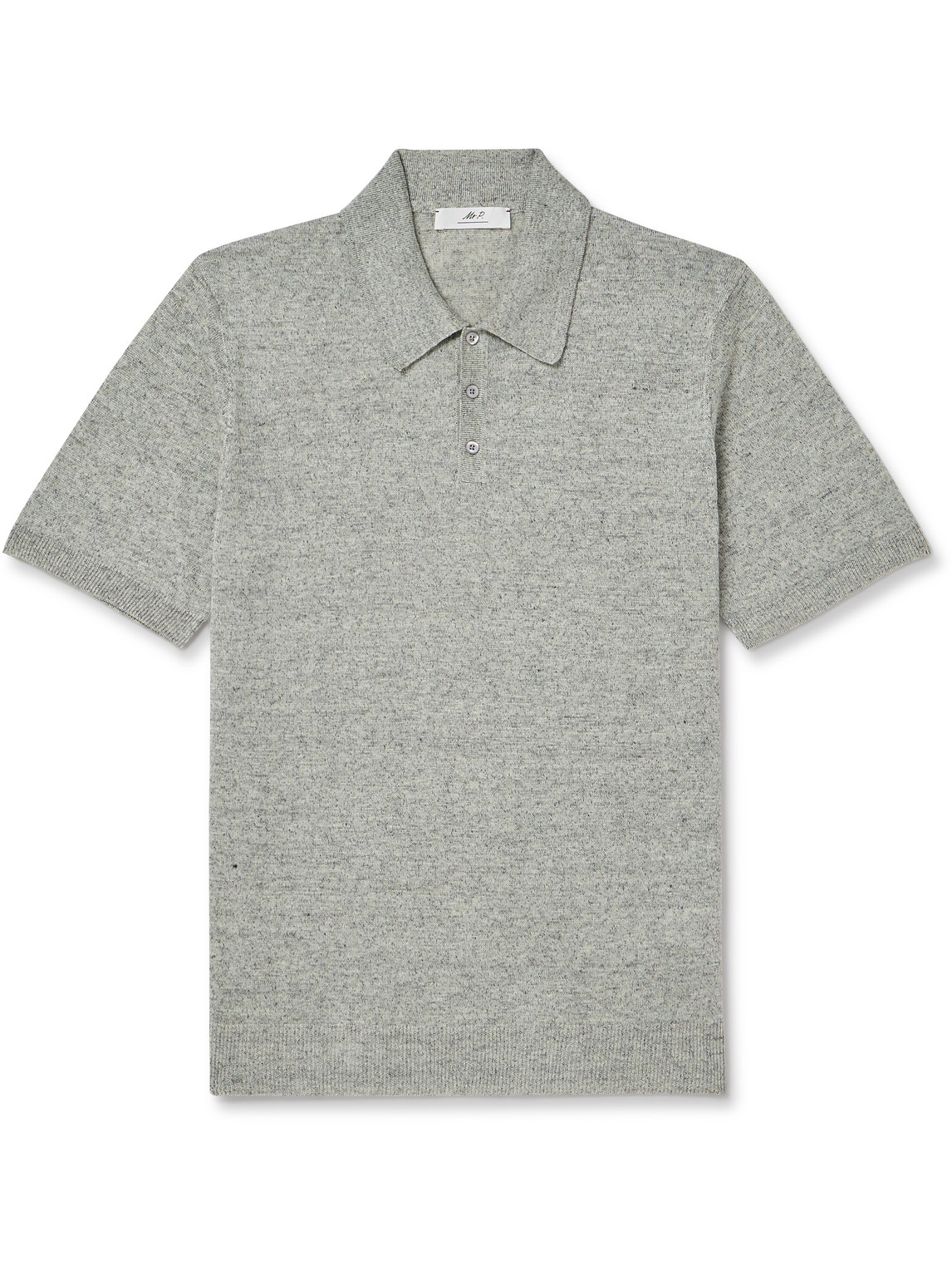 Mr P. - Linen Polo Shirt - Men - Gray - XXL Mr P. - Linen Polo Shirt - Men - Gray - XXL von Mr P.