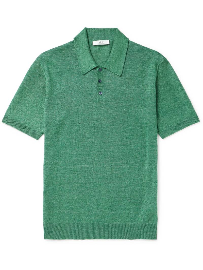 Mr P. - Linen Polo Shirt - Men - Green - S von Mr P.