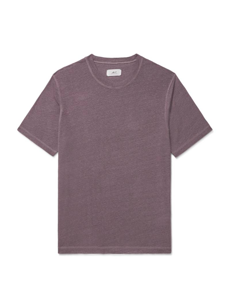 Mr P. - Linen T-Shirt - Men - Purple - M von Mr P.