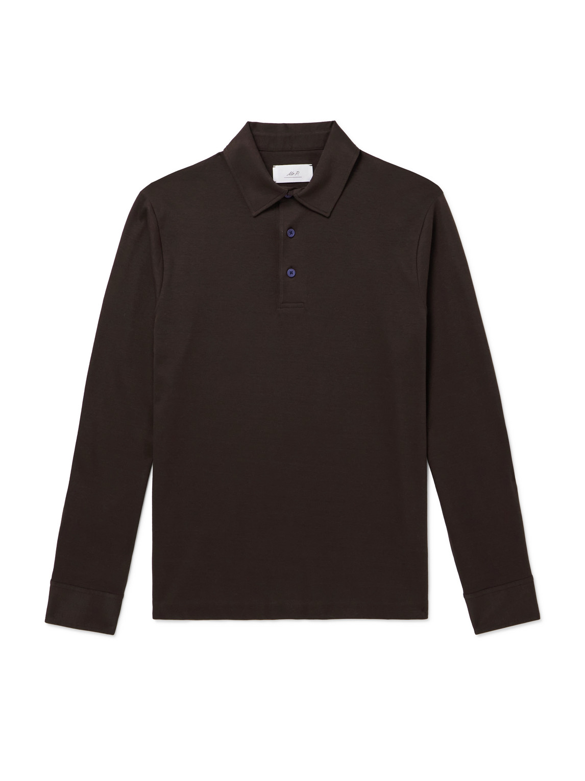 Mr P. - Mercerised Cotton-Jersey Polo Shirt - Men - Brown - XXL Mr P. - Mercerised Cotton-Jersey Polo Shirt - Men - Brown - XXL von Mr P.