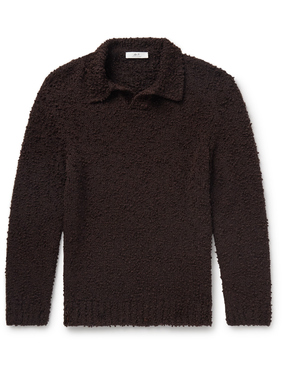 Mr P. - Merino Wool-Blend Bouclé Polo Shirt - Men - Brown - XXL Mr P. - Merino Wool-Blend Bouclé Polo Shirt - Men - Brown - XXL von Mr P.