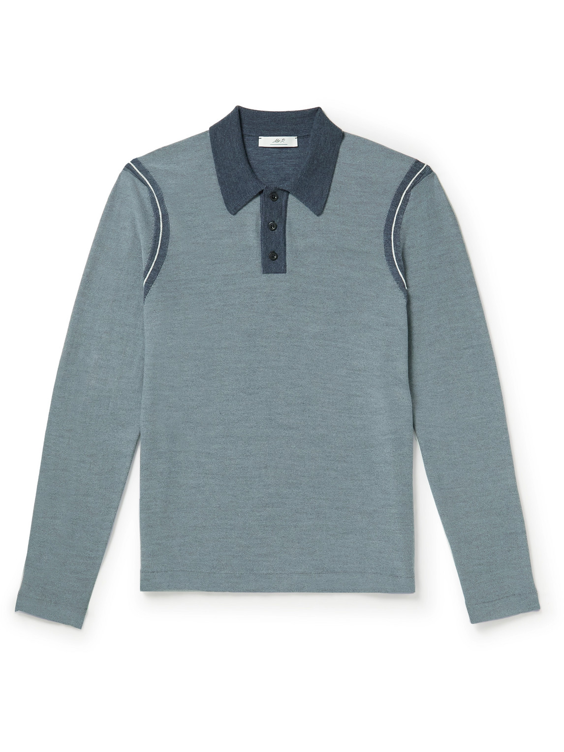 Mr P. - Merino Wool Polo Shirt - Men - Blue - XL Mr P. - Merino Wool Polo Shirt - Men - Blue - XL von Mr P.