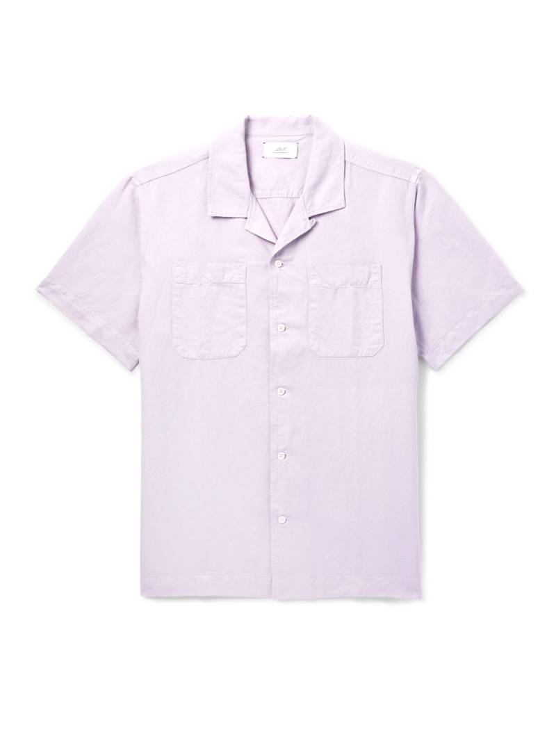 Mr P. - Michael 2 Convertible-Collar Cotton and Linen-Blend Twill Shirt - Men - Purple - XL von Mr P.