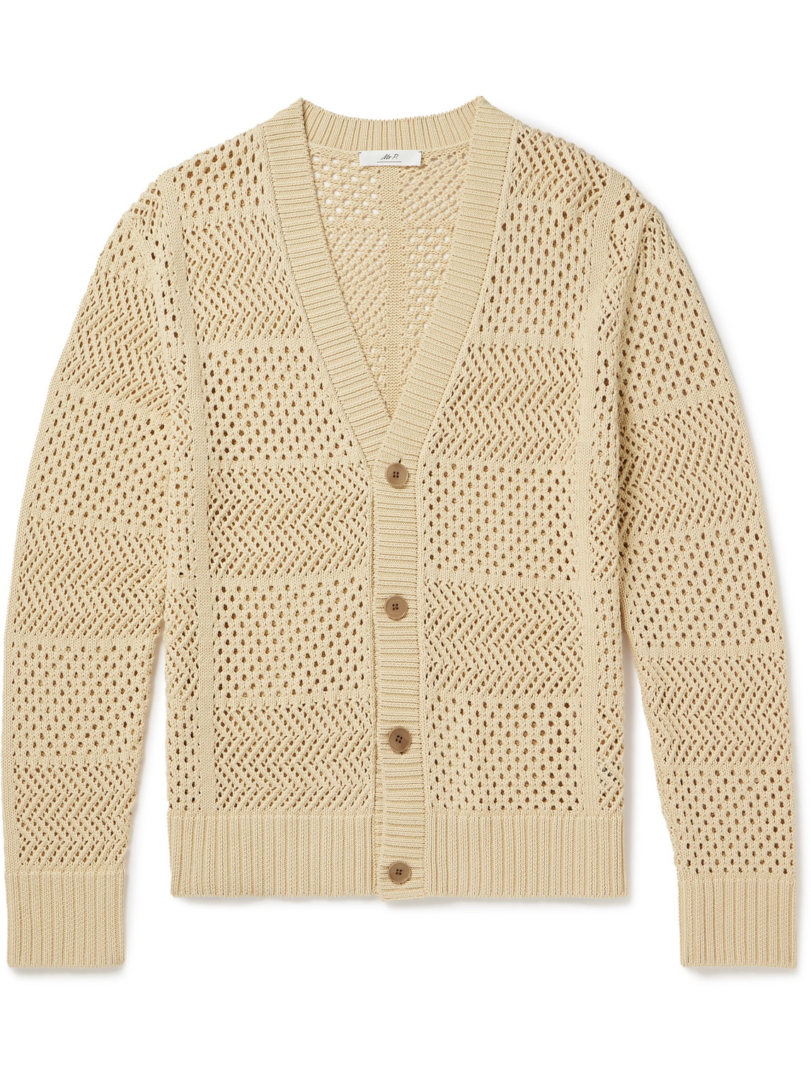 Mr P. - Open-Knit Cotton Cardigan - Men - Neutrals - XL von Mr P.