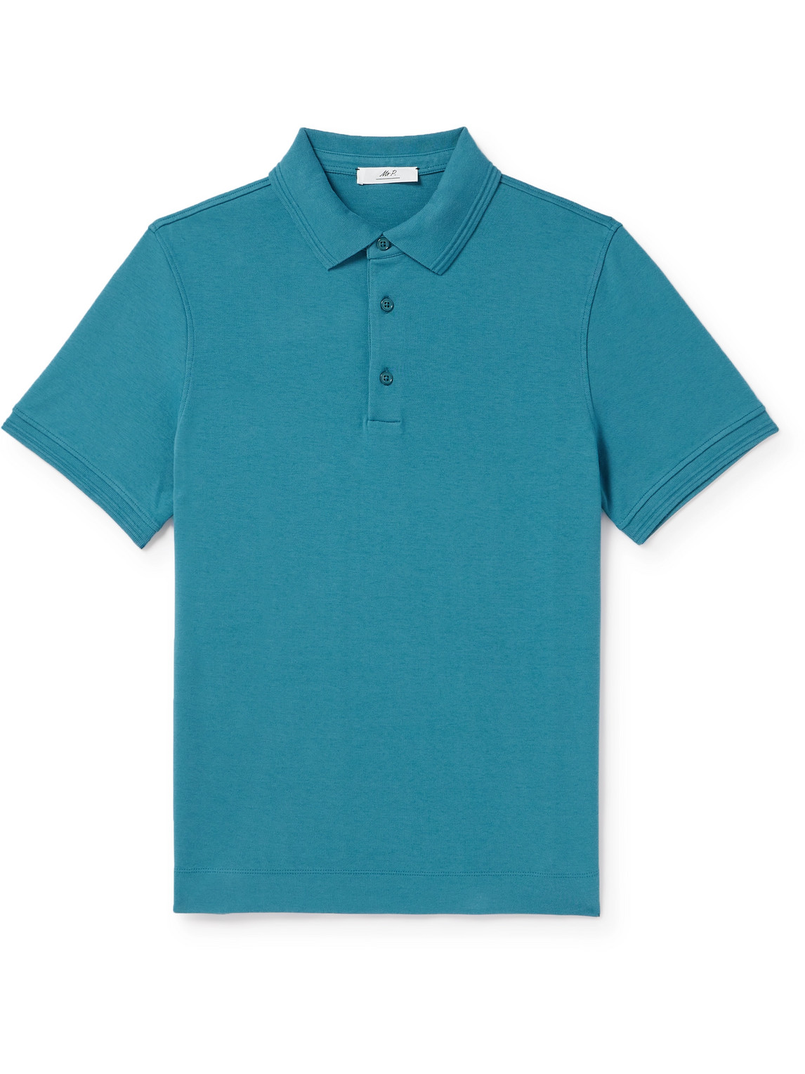 Mr P. - Organic Cotton-Piqué Polo Shirt - Men - Blue - S von Mr P.