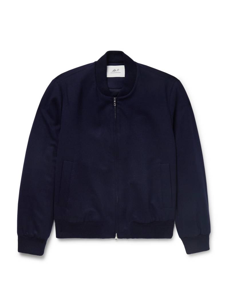 Mr P. - Padded Cashmere-Blend Bomber Jacket - Men - Blue - XXL von Mr P.
