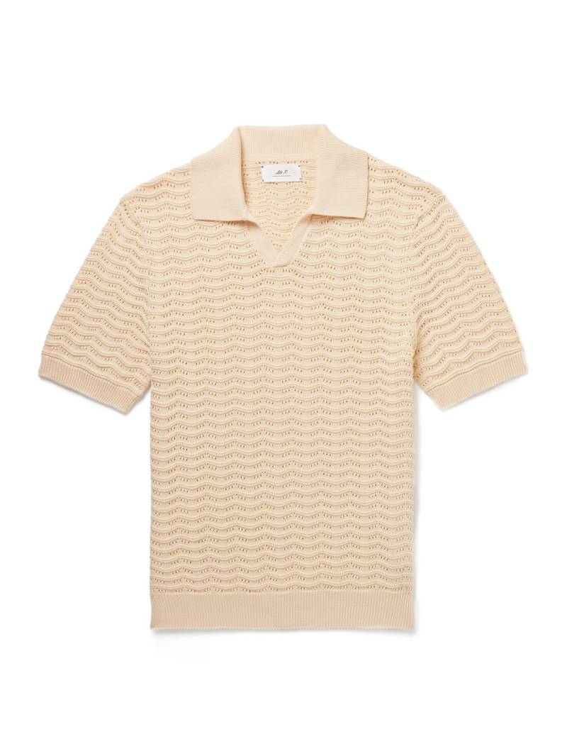 Mr P. - Pointelle-Knit Organic Cotton Polo Shirt - Men - Neutrals - XS von Mr P.