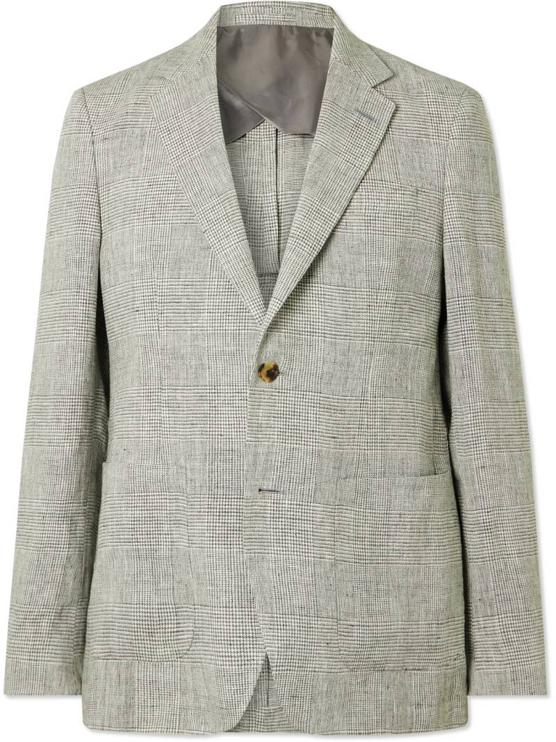 Mr P. - Prince of Wales Checked Linen Suit Jacket - Men - Gray - 44 von Mr P.