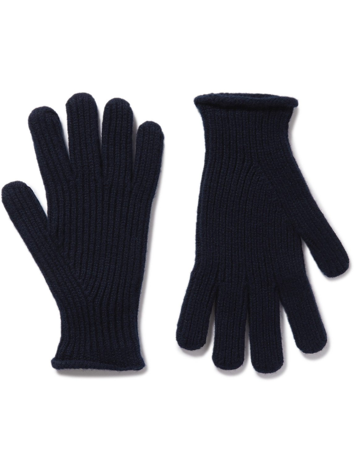 Mr P. - Ribbed Wool Gloves - Men - Blue von Mr P.