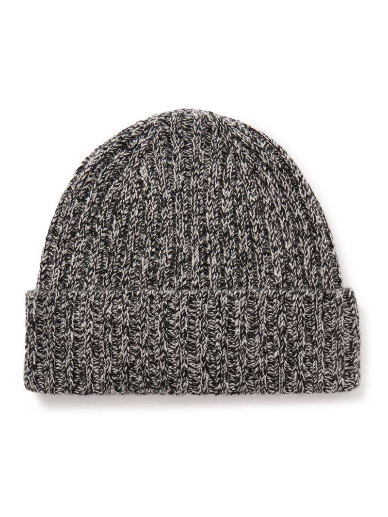 Mr P. - Ribbed Wool and Cashmere-Blend Beanie - Men - Black von Mr P.
