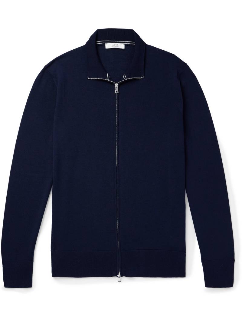 Mr P. - Richard Merino Wool Zip-Up Cardigan - Men - Blue - L von Mr P.