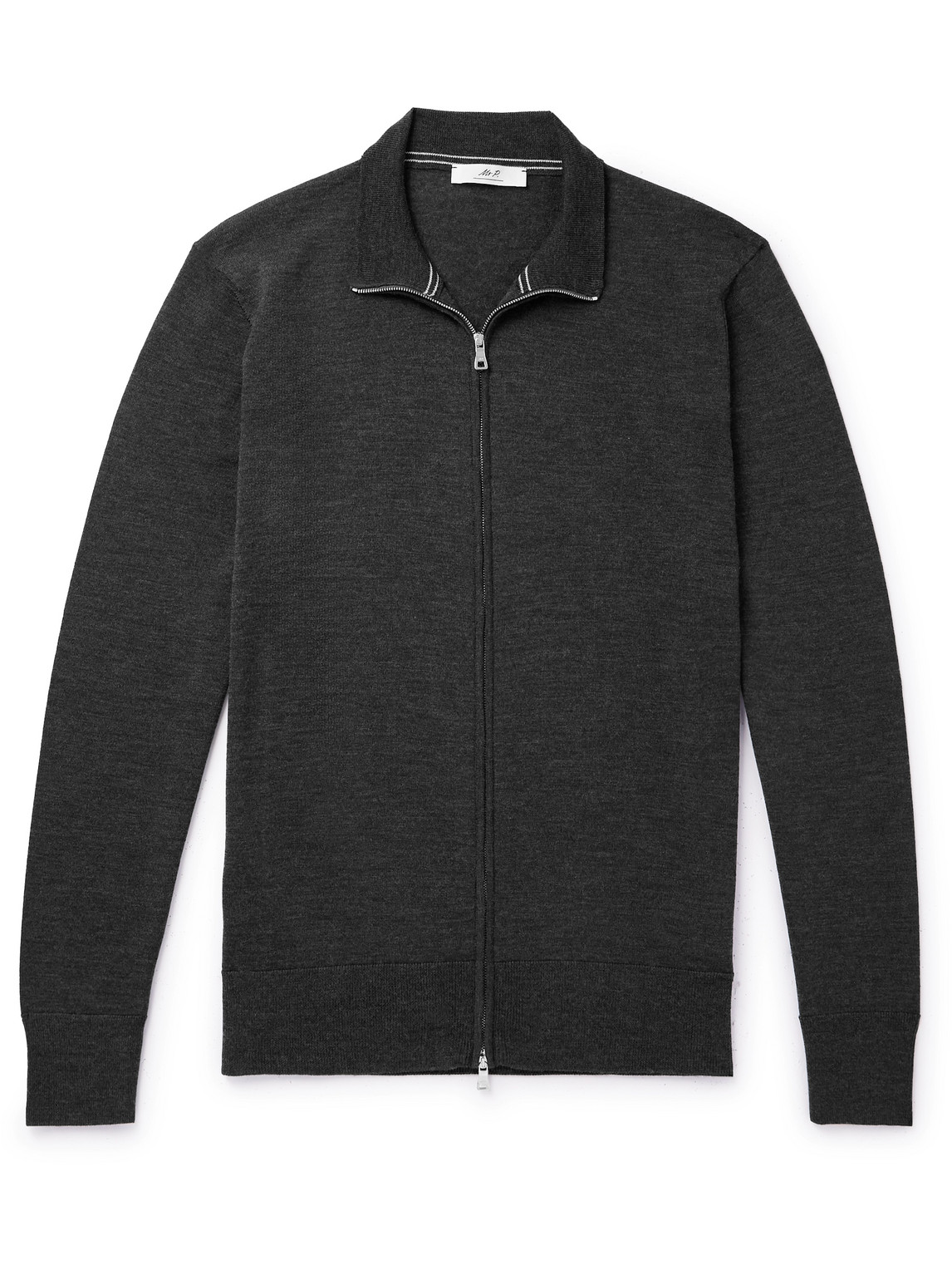 Mr P. - Richard Merino Wool Zip-Up Cardigan - Men - Gray - XL von Mr P.