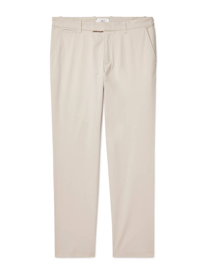 Mr P. - Samuel Slim-Fit Straight-Leg Stretch-Cotton Golf Trousers - Men - Neutrals - 40 von Mr P.