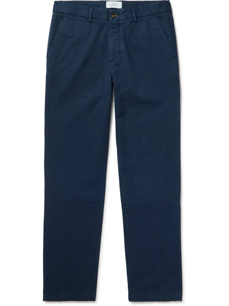 Mr P. - Samuel Straight-Leg Organic Cotton-Blend Twill Chinos - Men - Blue - 40/34 von Mr P.