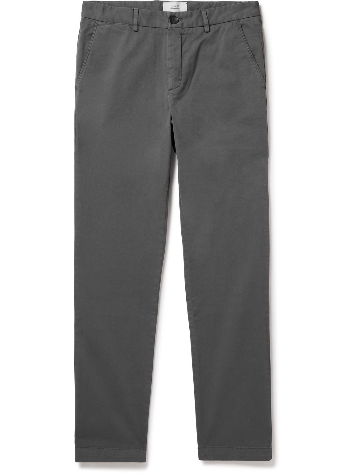 Mr P. - Samuel Straight-Leg Organic Cotton-Blend Twill Chinos - Men - Gray - 30/32 von Mr P.