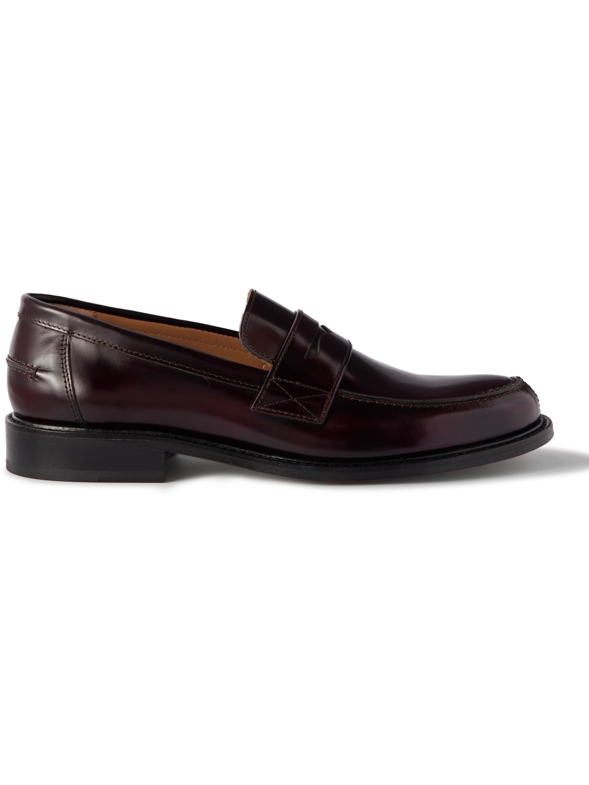Mr P. - Scott Polished-Leather Loafers - Men - Burgundy - UK 8 von Mr P.