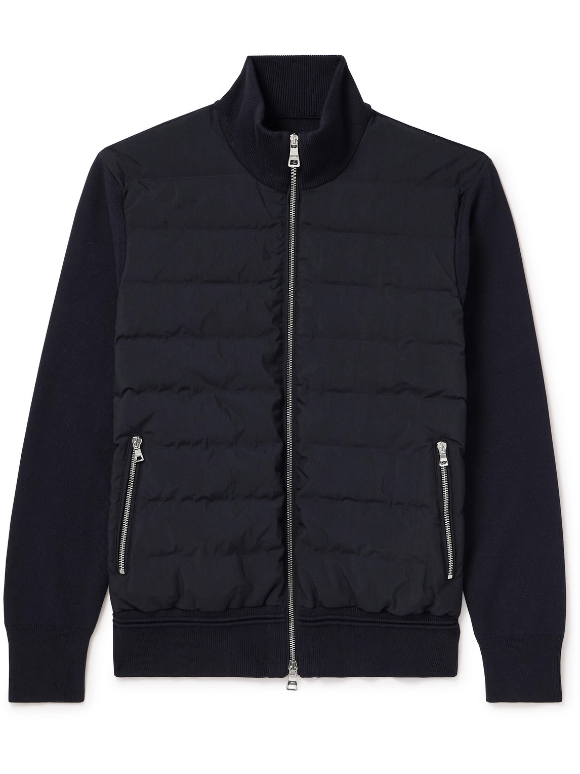 Mr P. - Shell and Knitted Cotton Padded Down Jacket - Men - Blue - XXL von Mr P.
