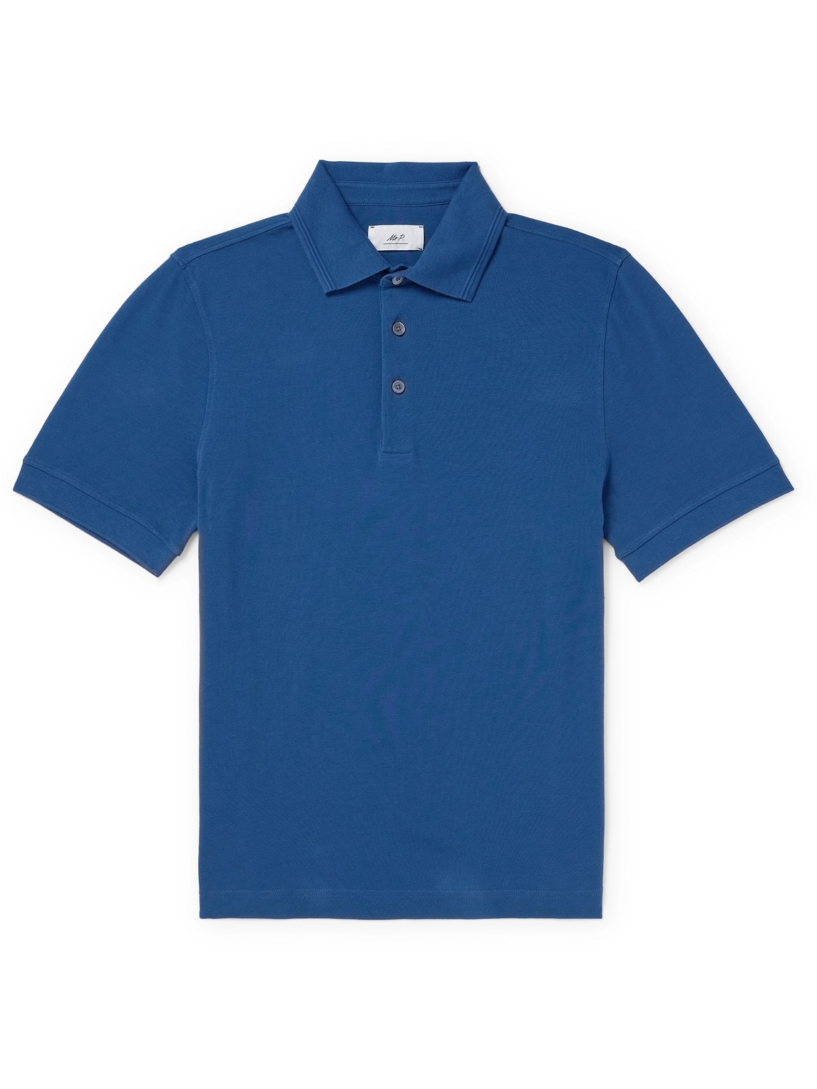 Mr P. - Slim-Fit Cotton-Piqué Polo Shirt - Men - Blue - XXL von Mr P.