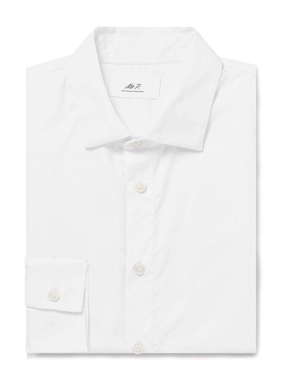 Mr P. - Slim-Fit Cotton-Poplin Shirt - Men - White - 17 Mr P. - Slim-Fit Cotton-Poplin Shirt - Men - White - 17 von Mr P.