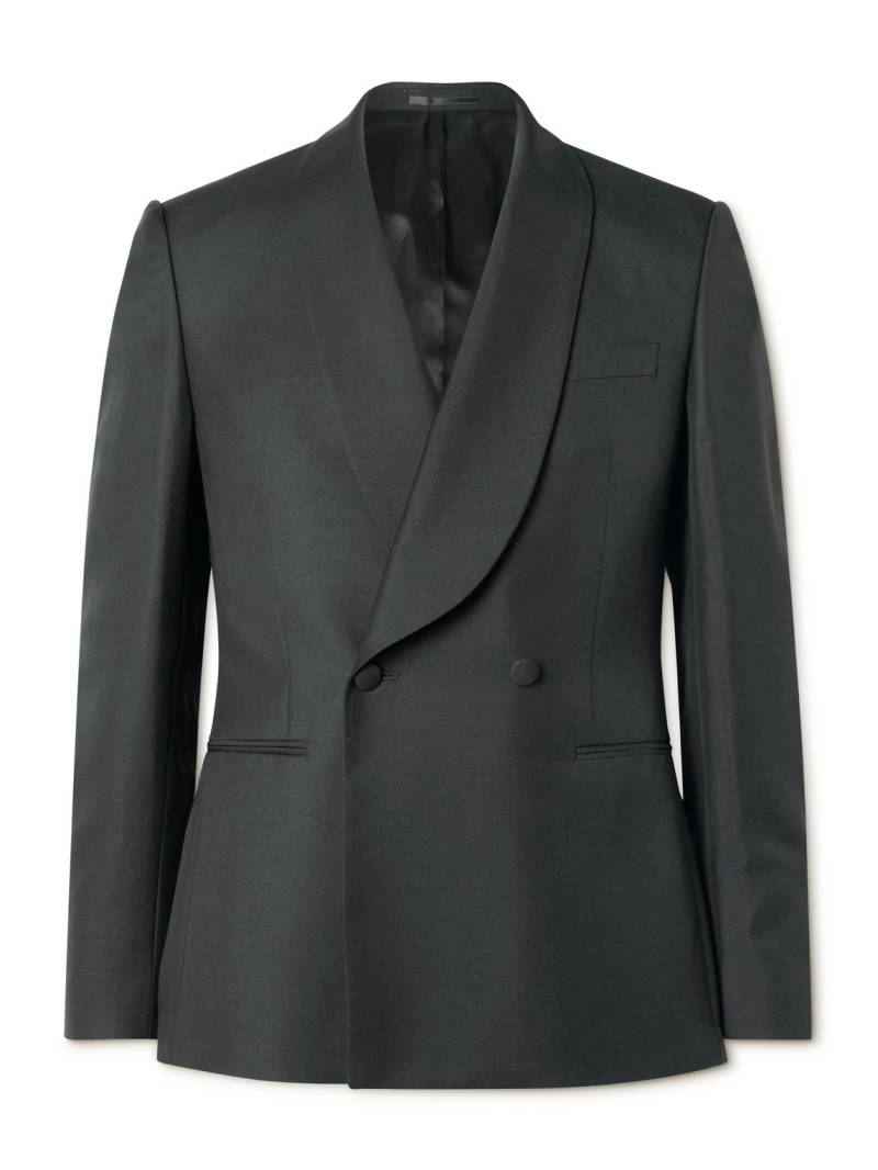 Mr P. - Slim-Fit Double-Breasted Shawl-Collar Wool, Mohair and Silk-Blend Tuxedo Jacket - Men - Black - 42 von Mr P.