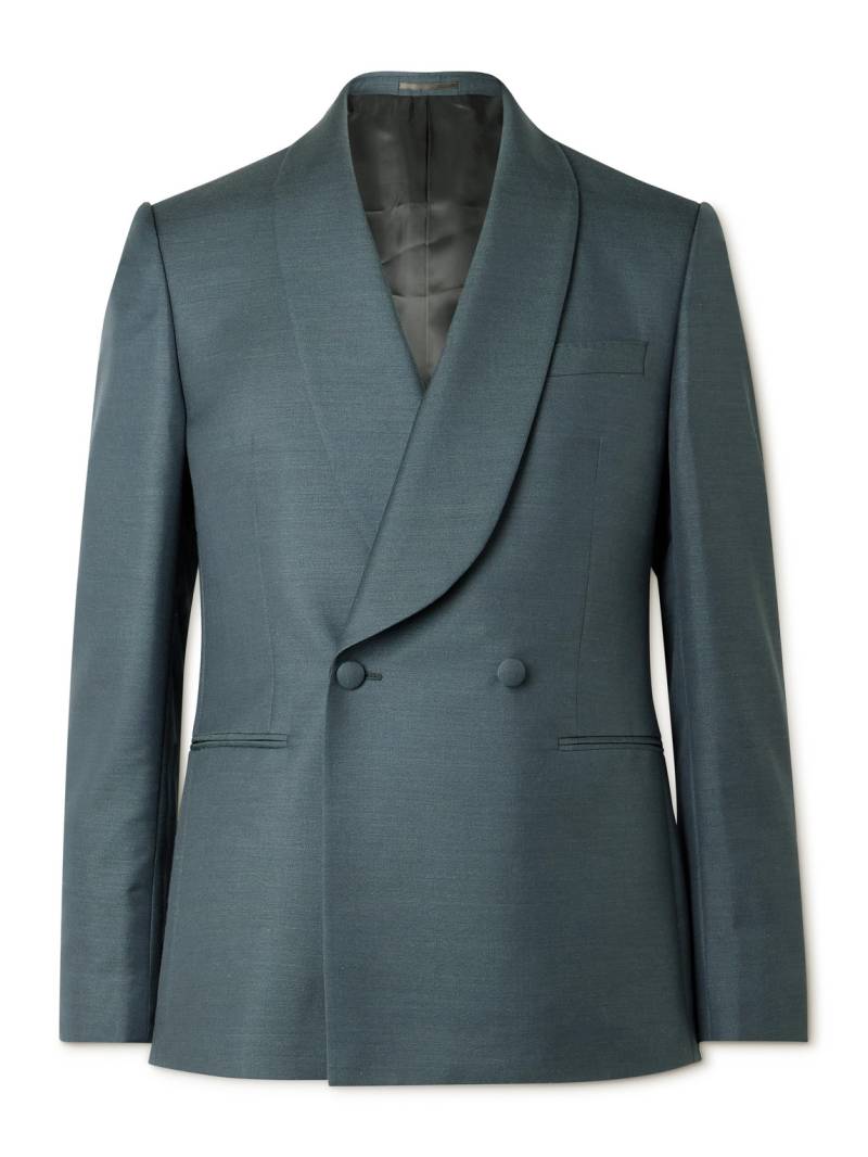 Mr P. - Slim-Fit Double-Breasted Shawl-Lapel Wool, Mohair and Silk-Blend Twill Tuxedo Jacket - Men - Green - 42 von Mr P.