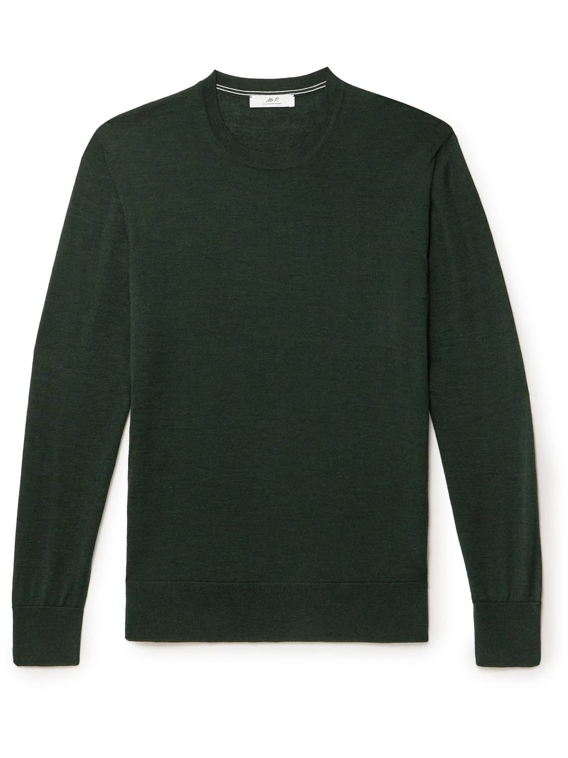 Mr P. - Slim-Fit Merino Wool Sweater - Men - Green - M von Mr P.