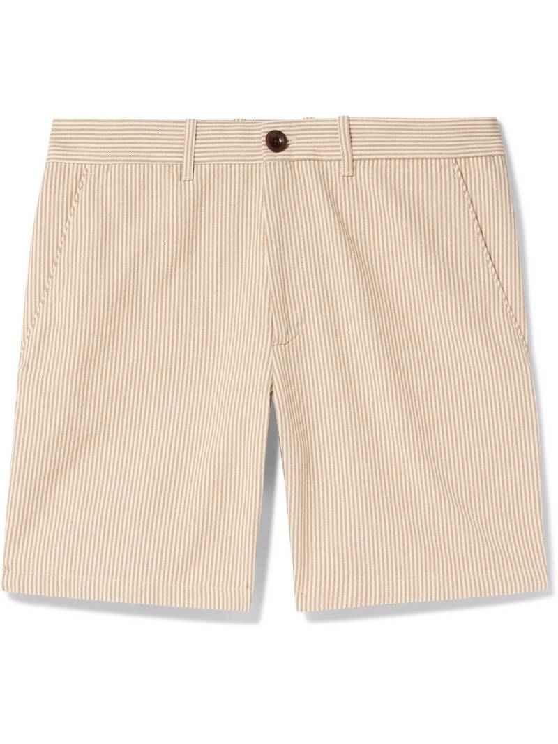 Mr P. - Slim-Fit Straight-Leg Striped Cotton Bermuda Shorts - Men - Neutrals - 32 von Mr P.