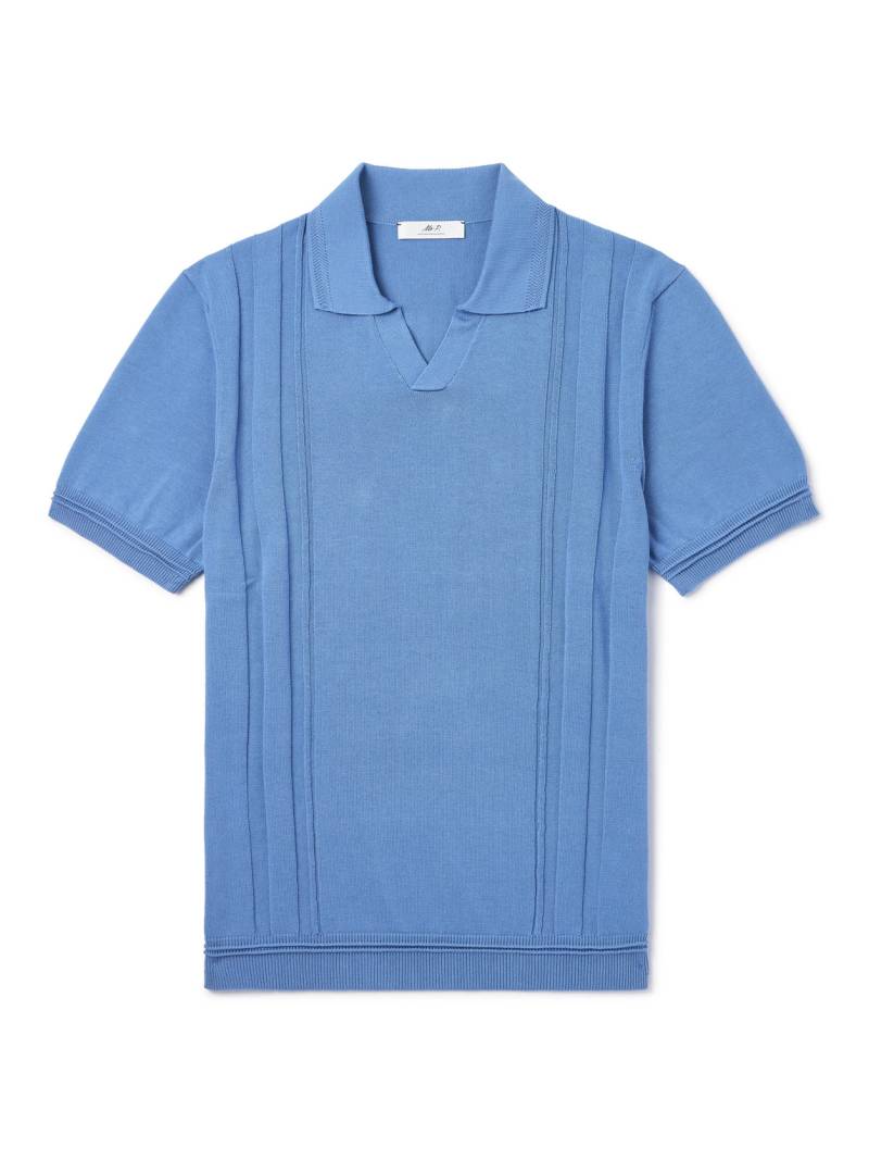 Mr P. - Slim-Fit Striped Merino Wool Polo Shirt - Men - Blue - XS von Mr P.