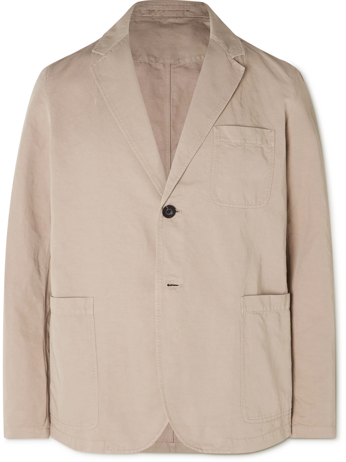 Mr P. - Slim-Fit Unstructured Garment-Dyed Cotton and Linen-Blend Twill Blazer - Men - Neutrals - 38 von Mr P.
