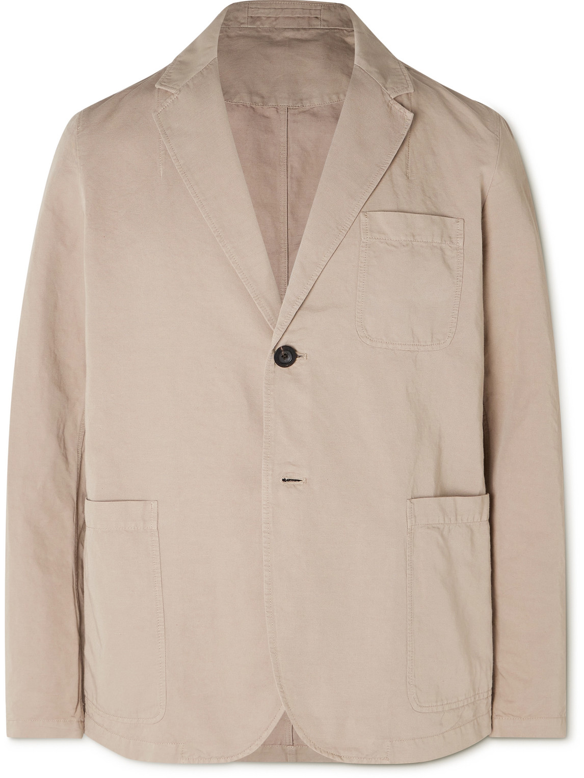 Mr P. - Slim-Fit Unstructured Garment-Dyed Cotton and Linen-Blend Twill Blazer - Men - Neutrals - 40 von Mr P.