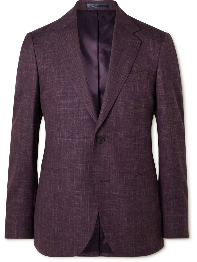 Mr P. - Slim-Fit Virgin Wool, Silk and Linen-Blend Suit Jacket - Men - Burgundy - 48 von Mr P.