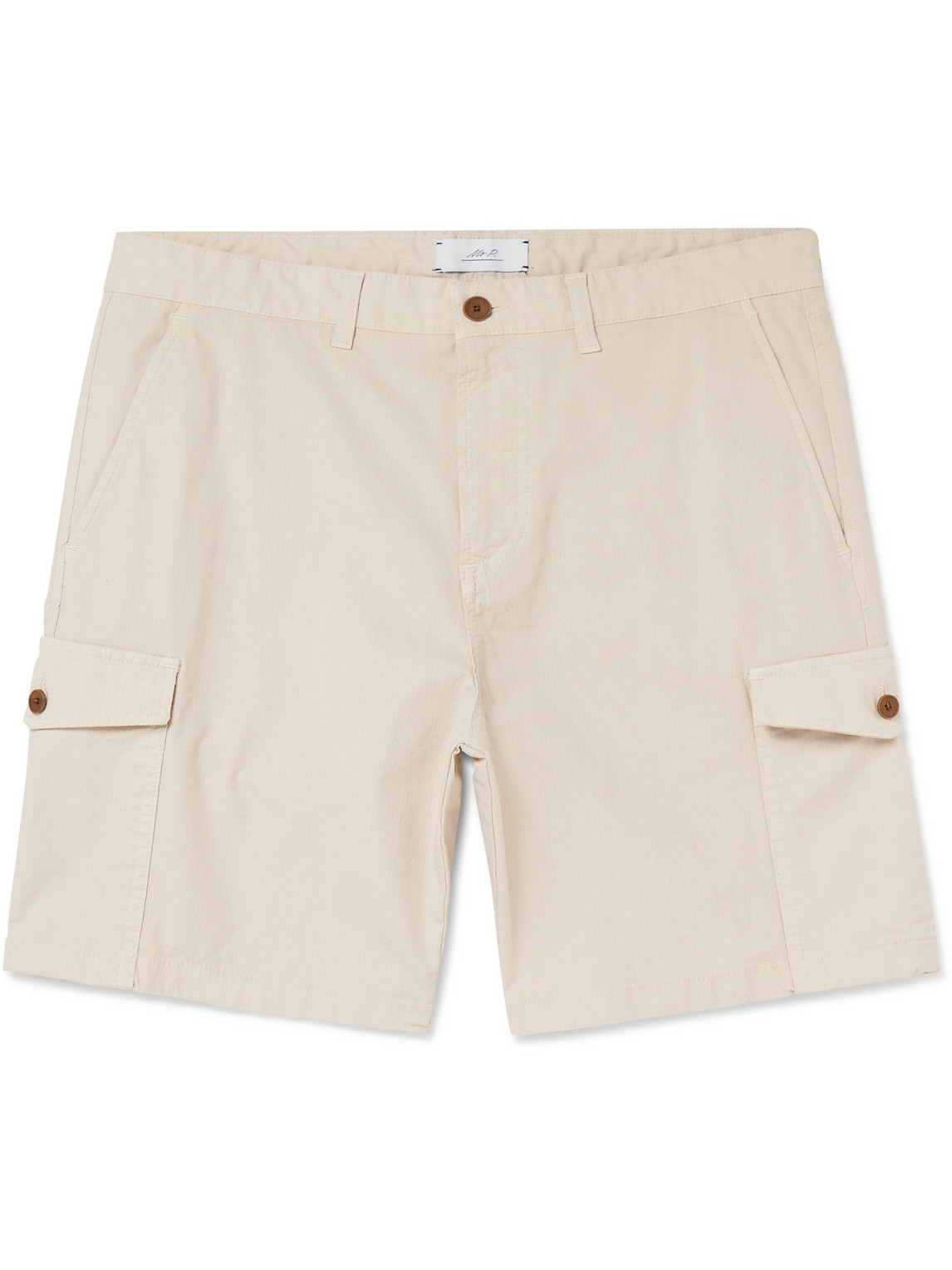 Mr P. - Straight-Leg Cotton Blend-Ripstop Shorts - Men - Neutrals - 34 von Mr P.