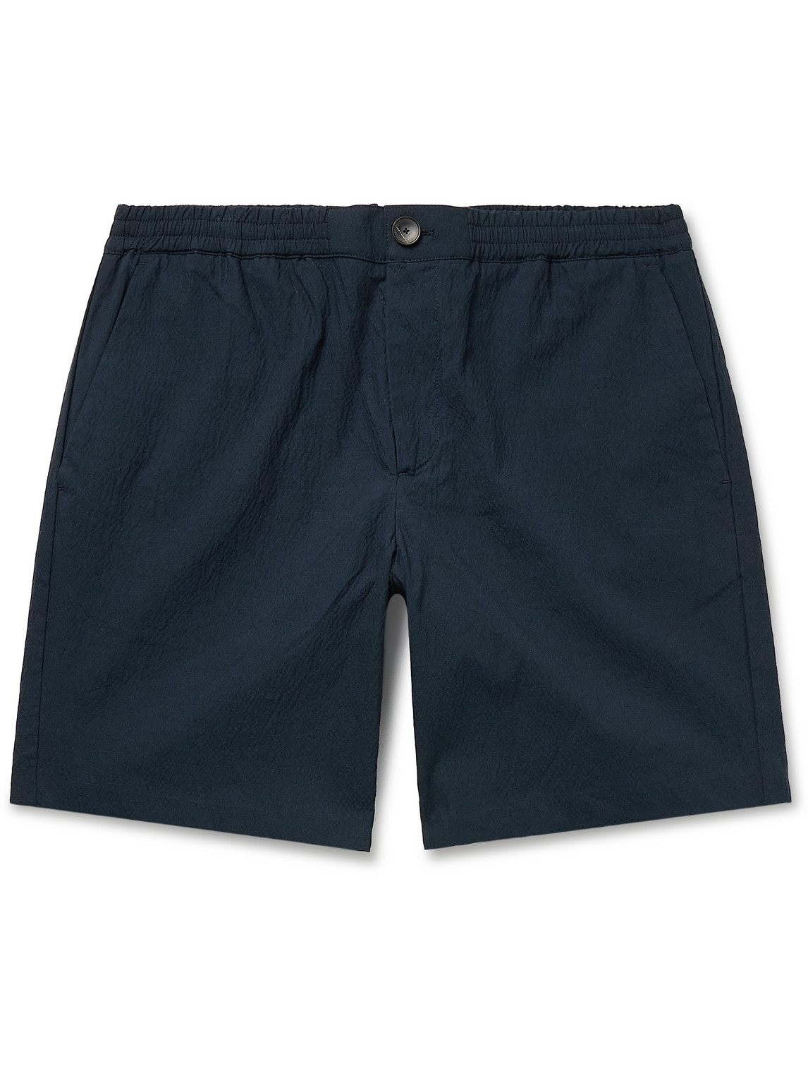 Mr P. - Straight-Leg Cotton-Blend Seersucker Shorts - Men - Blue - 36 von Mr P.