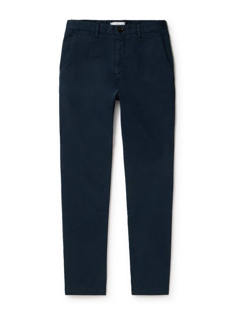 Mr P. - Adam Slim-Fit Cotton-Blend Twill Chinos - Men - Blue - 32 von Mr P.
