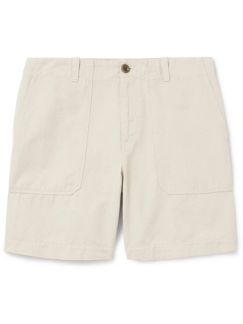 Mr P. - Straight-Leg Cotton and Linen-Blend Cargo Shorts - Men - Neutrals - 38 von Mr P.