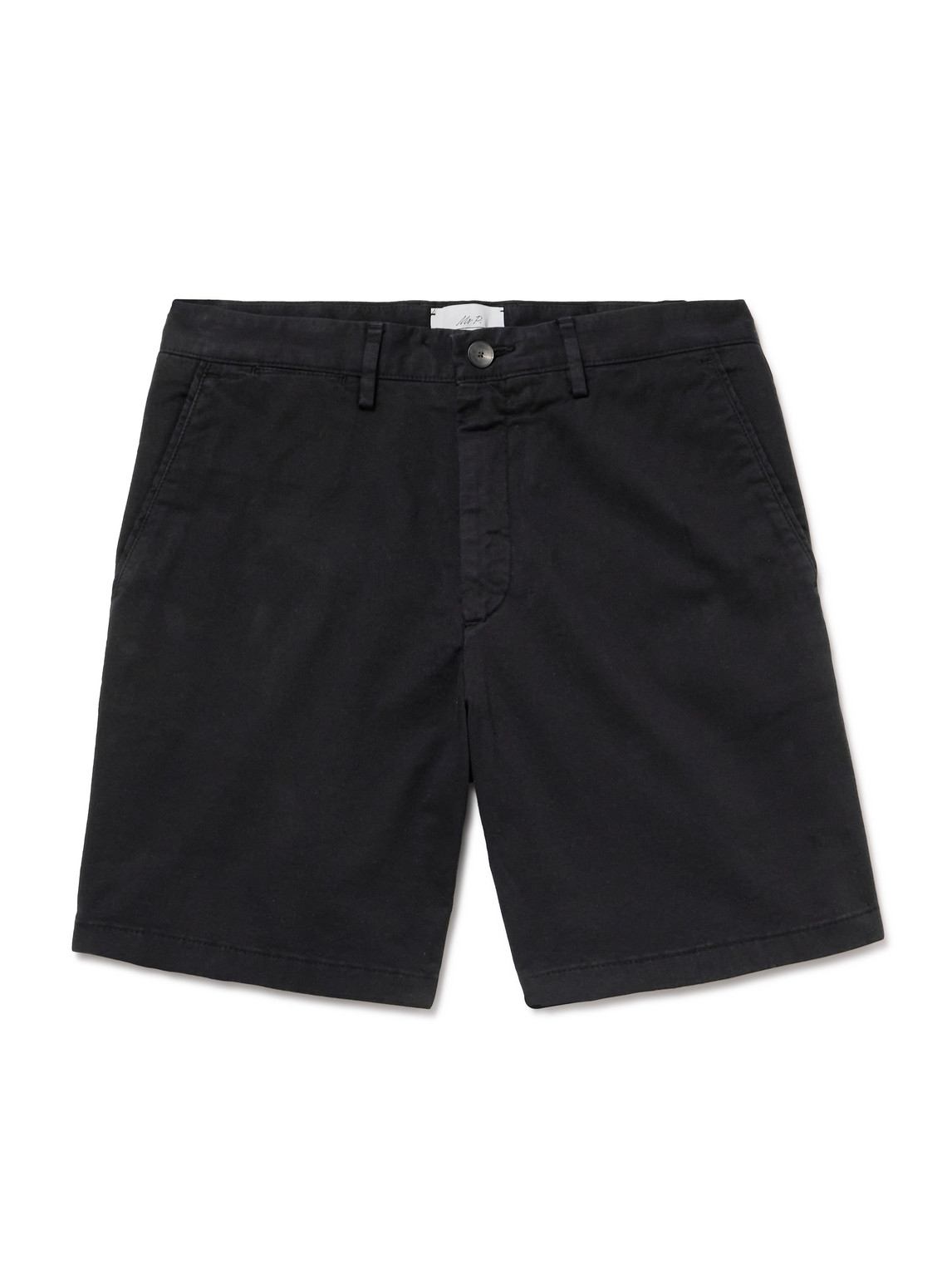 Mr P. - Straight-Leg Garment-Dyed Cotton-Blend Twill Bermuda Shorts - Men - Black - 28 von Mr P.