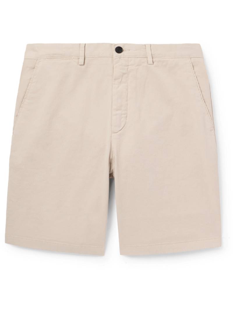 Mr P. - Straight-Leg Garment-Dyed Cotton-Blend Twill Bermuda Shorts - Men - Neutrals - 36 von Mr P.