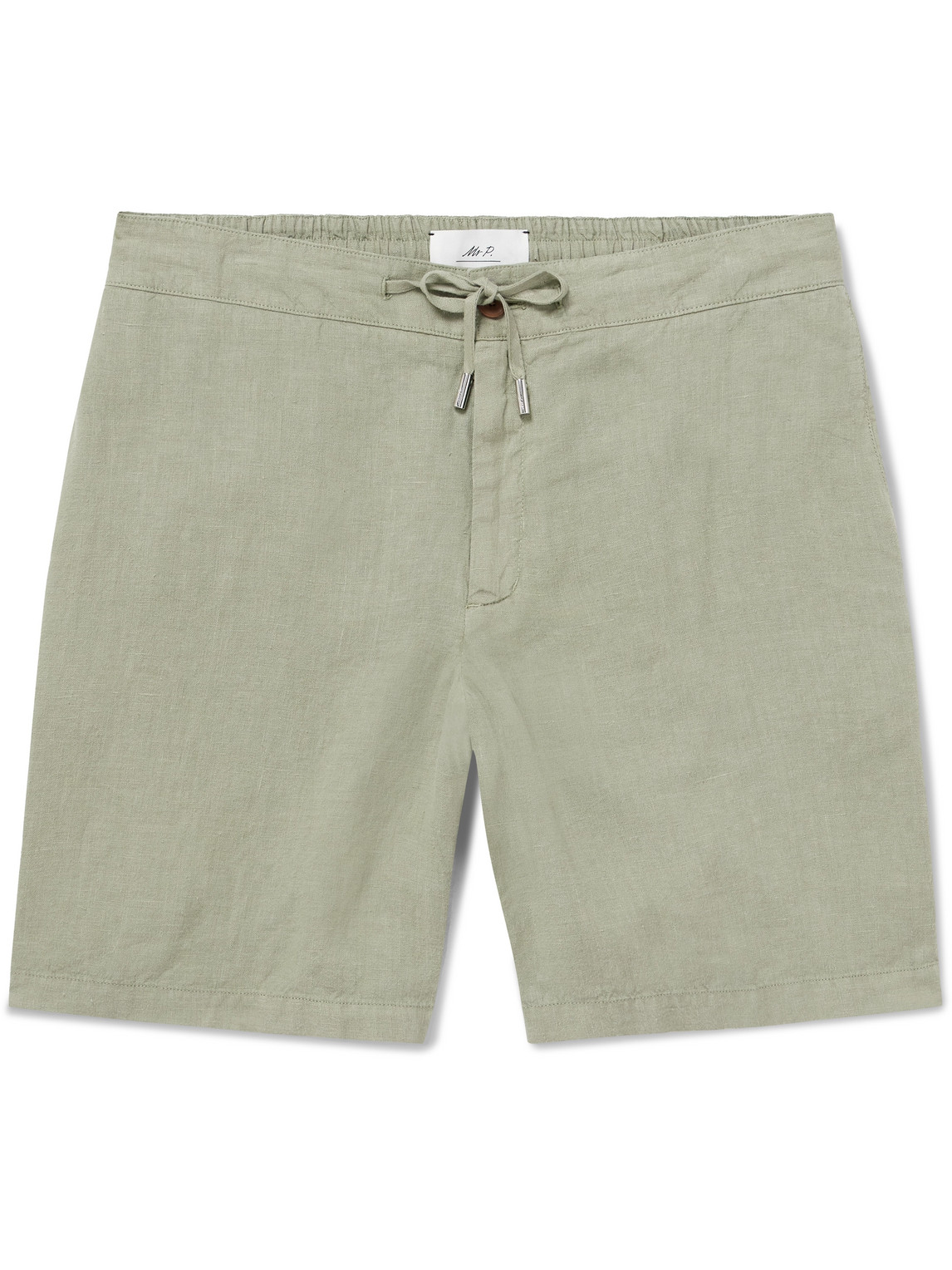 Mr P. - Straight-Leg Garment-Dyed Linen Drawstring Bermuda Shorts - Men - Green - 30 von Mr P.
