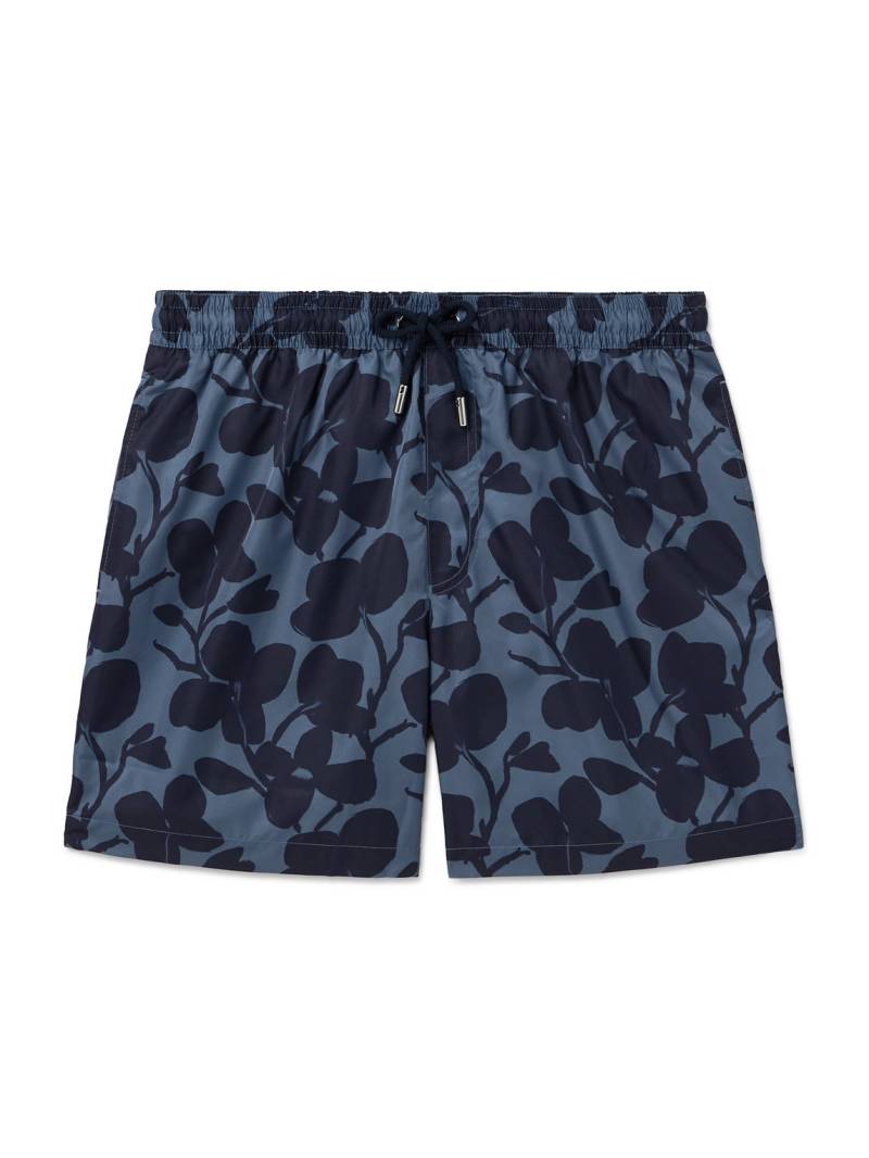 Mr P. - Straight-Leg Mid-Length Floral-Print Swim Shorts - Men - Blue - XXL von Mr P.