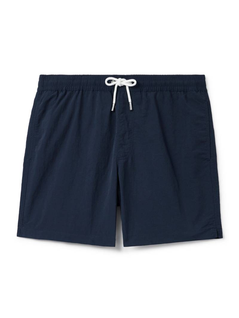 Mr P. - Straight-Leg Mid-Length Garment-Dyed Swim Shorts - Men - Blue - XXL von Mr P.